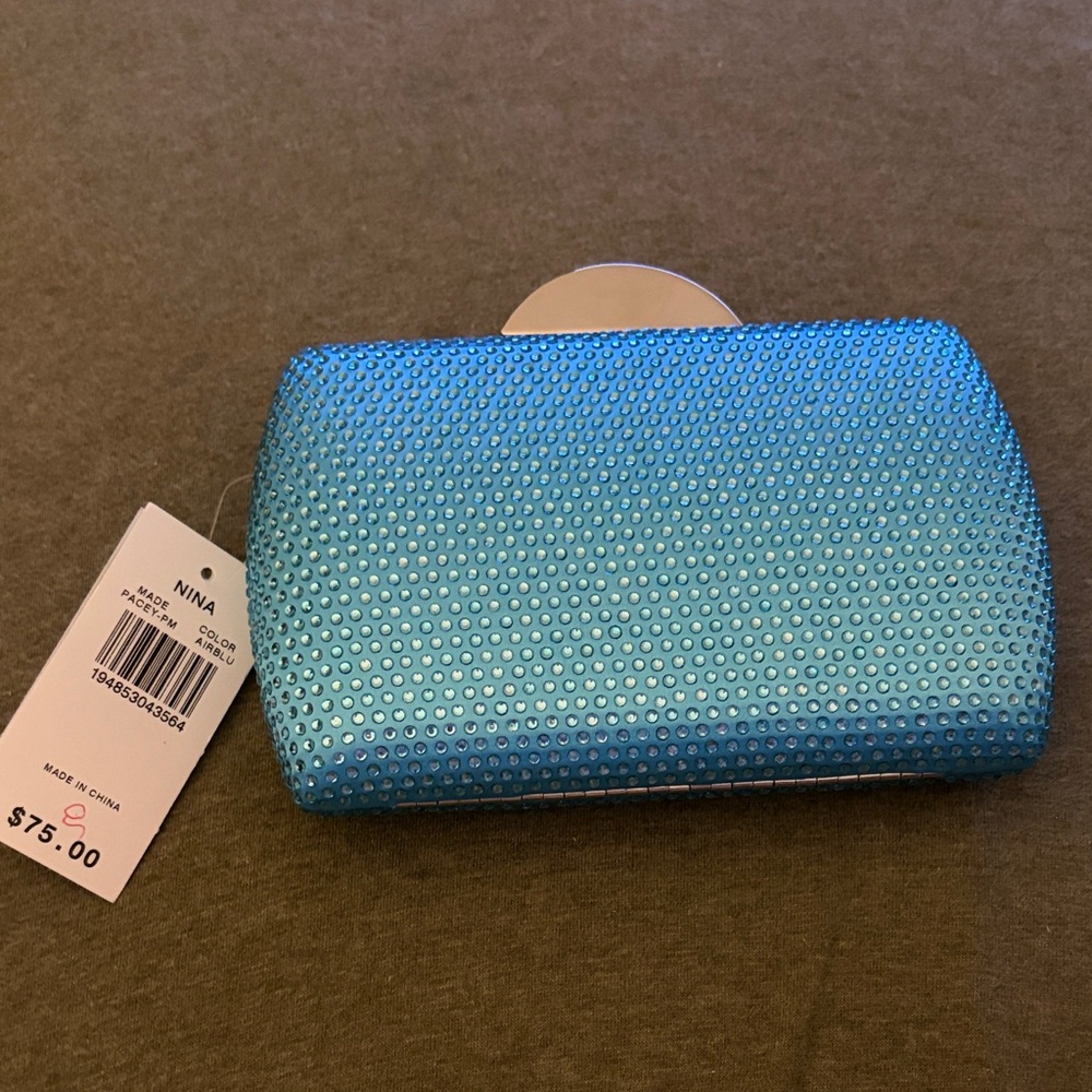Nina Shoes Pacey Air Blue Gem Clutch